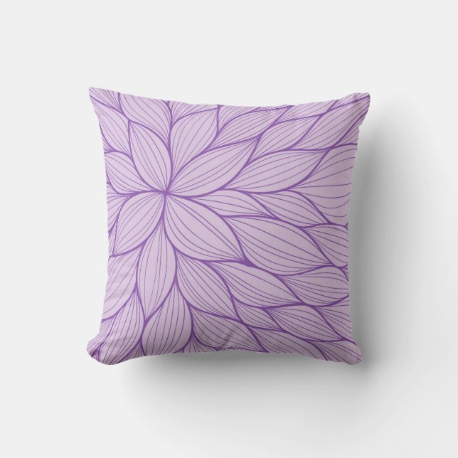 Paarse Waterverf Pastel Petal Pillow Kussen (Voorkant)