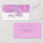 Paarse waterverf penseelopname typografie visitekaartje (Voorkant / Achterkant)
