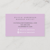 Paarse waterverf penseelstreek uploadt uw logo visitekaartje (Achterkant)