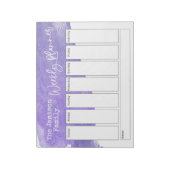 Paarse Waterverf Penseelweekblad Notitieblok (Linkerzijde)