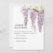 Paarse Waterverf Periwinkle Wisteria Wedding (Voorkant)