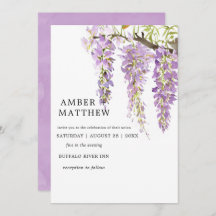 Paarse Waterverf Periwinkle Wisteria Wedding