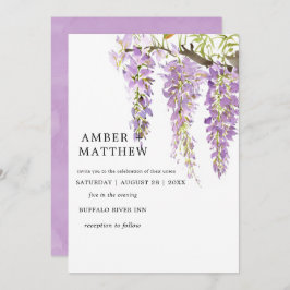 Paarse Waterverf Periwinkle Wisteria Wedding