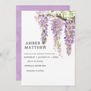 Paarse Waterverf Periwinkle Wisteria Wedding