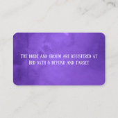 Paarse Waterverf Ponies Wedding Registry Visitekaartje (Achterkant)