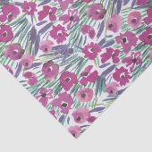 Paarse Waterverf Poppy Floral collage van bloemen Tissuepapier (Detail)