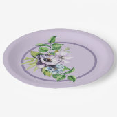 Paarse Waterverf Poppy Floral Papieren Bordje (Gekanteld)