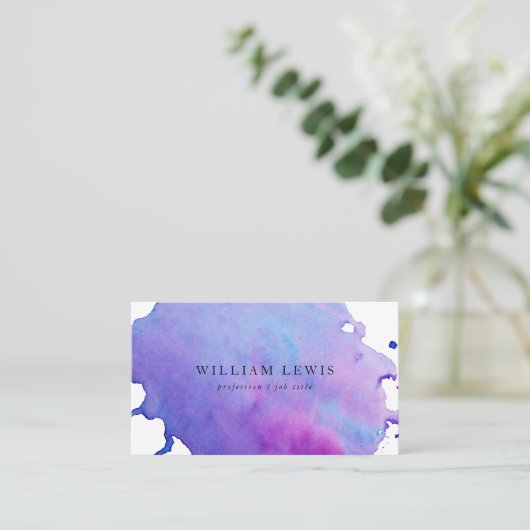 Paarse Waterverf Professional Modern Visitekaartje (Staand voorkant)