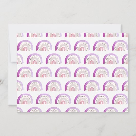 Paarse Waterverf regenbooggeboorte Aankondiging (Achterkant)