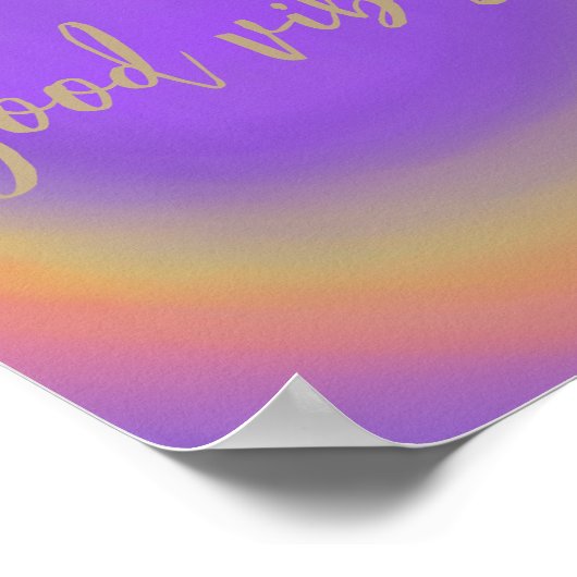 Paarse waterverf regenbooggoede vibes poster (Hoek)