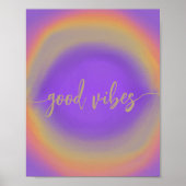 Paarse waterverf regenbooggoede vibes poster (Voorkant)