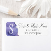 Paarse Waterverf retouradres-label Etiket (Insitu)