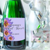 Paarse Waterverf - Romantisch Vrijgezellenfeest Sparkling Wijnetiket