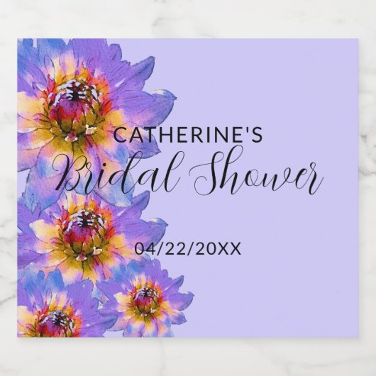 Paarse Waterverf - Romantisch Vrijgezellenfeest Sparkling Wijnetiket (Enkel label)