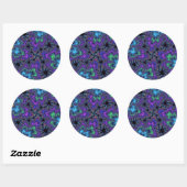 Paarse Waterverf Ronde Sticker (Vel)