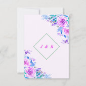 Paarse Waterverf Roos bruiloft uitnodiging Sjabloo (Achterkant)