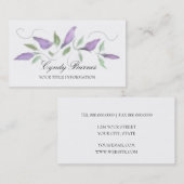 Paarse Waterverf Rosebuds Visitekaartje (Voorkant / Achterkant)