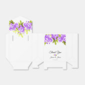 Paarse Waterverf Rozen Arrangement Dank u wel Bedankdoosjes (Uitgevouwen)