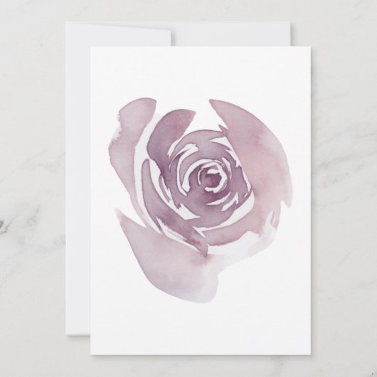 Paarse Waterverf Rozen bridale bruiloft Kaart (Achterkant)