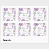 Paarse Waterverf Rozen Dank u wel voor de Stickers (Vel)