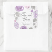 Paarse Waterverf Rozen Dank u wel voor de Stickers (Tas)
