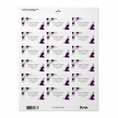 Paarse Waterverf Rozen Elegant Wedding Address Etiket (Full Sheet)