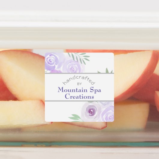 Paarse Waterverf Rozen handgemaakt door Labels (Aangebracht)