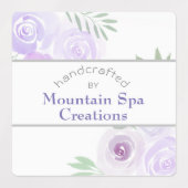 Paarse Waterverf Rozen handgemaakt door Labels (Design 1)