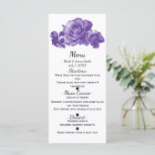 Paarse Waterverf  Rozen Menu (Staand voorkant)