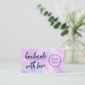 Paarse Waterverf Schattige Visitekaartje (Staand voorkant)