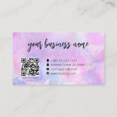 Paarse Waterverf Schattige Visitekaartje (Achterkant)