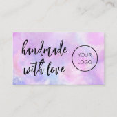 Paarse Waterverf Schattige Visitekaartje (Voorkant)