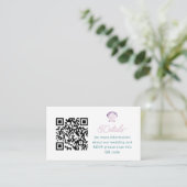 Paarse Waterverf Schelp QR Code Trouwen Informatiekaartje (Staand voorkant)