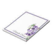 Paarse Waterverf schendt Floral Notitieblok (Linkerzijde)
