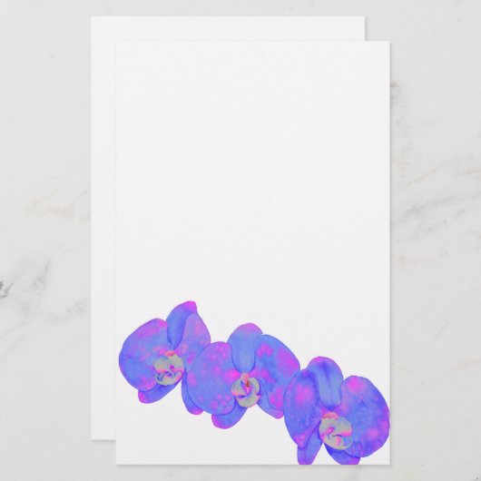 Paarse waterverf schilderij briefpapier (Voorkant / Achterkant)