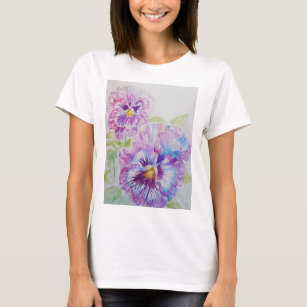 Paarse Waterverf schilderkunst T Shirt