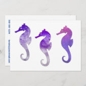 Paarse Waterverf Seapaarden Kaart (Voorkant / Achterkant)