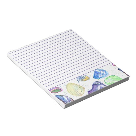 Paarse Waterverf Seashells, gelijnd Notitieblok (Schuin)