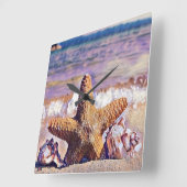 Paarse Waterverf Seizoenshellen Schildum Vierkante Klok (Hoek)