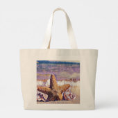 Paarse Waterverf Seizoenspalen schilderen Grote Tote Bag (Achterkant)