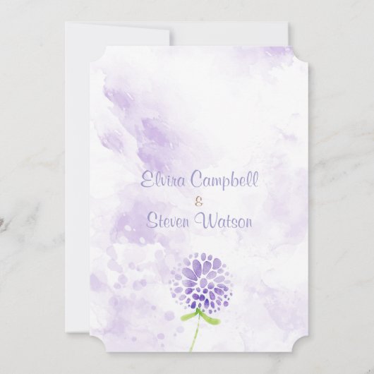 Paarse Waterverf Sla de Kaart Datum op (Achterkant)