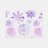 Paarse Waterverf Snowflake-kerstontwerp Fleece Deken (Voorkant (Horizontaal))