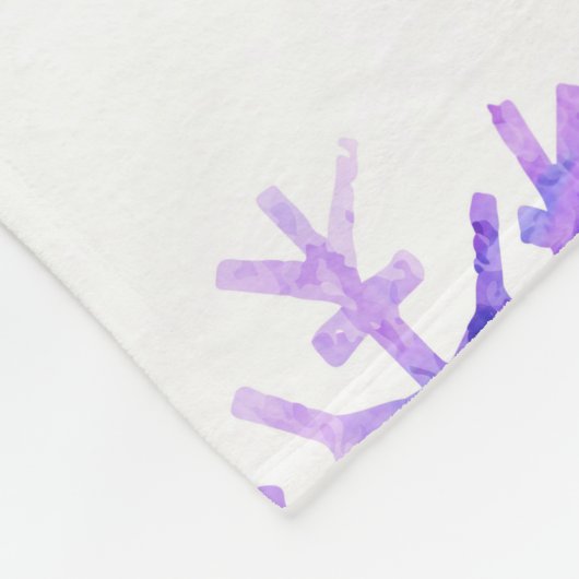 Paarse Waterverf Snowflake-kerstontwerp Fleece Deken (Hoek)