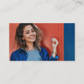 Paarse Waterverf Sociale Media Logo Foto Visitekaartje (Achterkant)