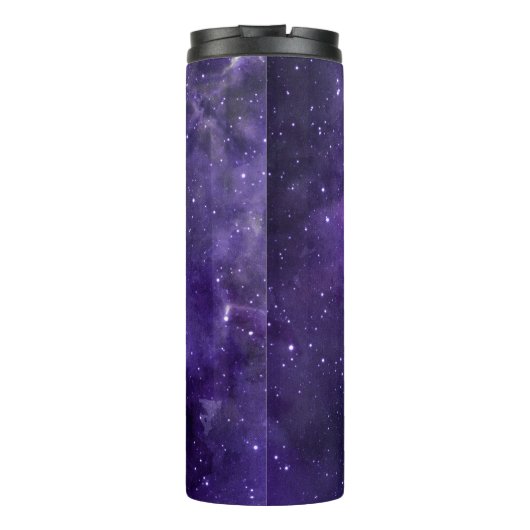 Paarse Waterverf Space Galaxy gepersonaliseerd Thermosbeker (Achterkant)