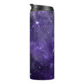 Paarse Waterverf Space Galaxy gepersonaliseerd Thermosbeker (Geroteerd rechts)