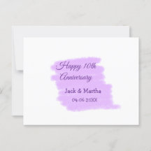 Paarse waterverf spetter moderne 10e verjaardag 