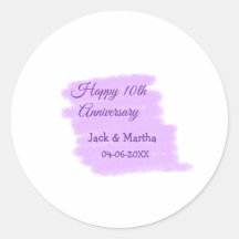 Paarse waterverf spetter moderne 10e verjaardag 