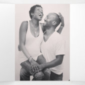 Paarse waterverf spetterende kunst met bruiloft drieluik programma (Binnenkant midden)