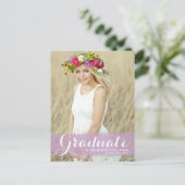 Paarse Waterverf Splash Foto Afstuderen Briefkaart (Staand voorkant)